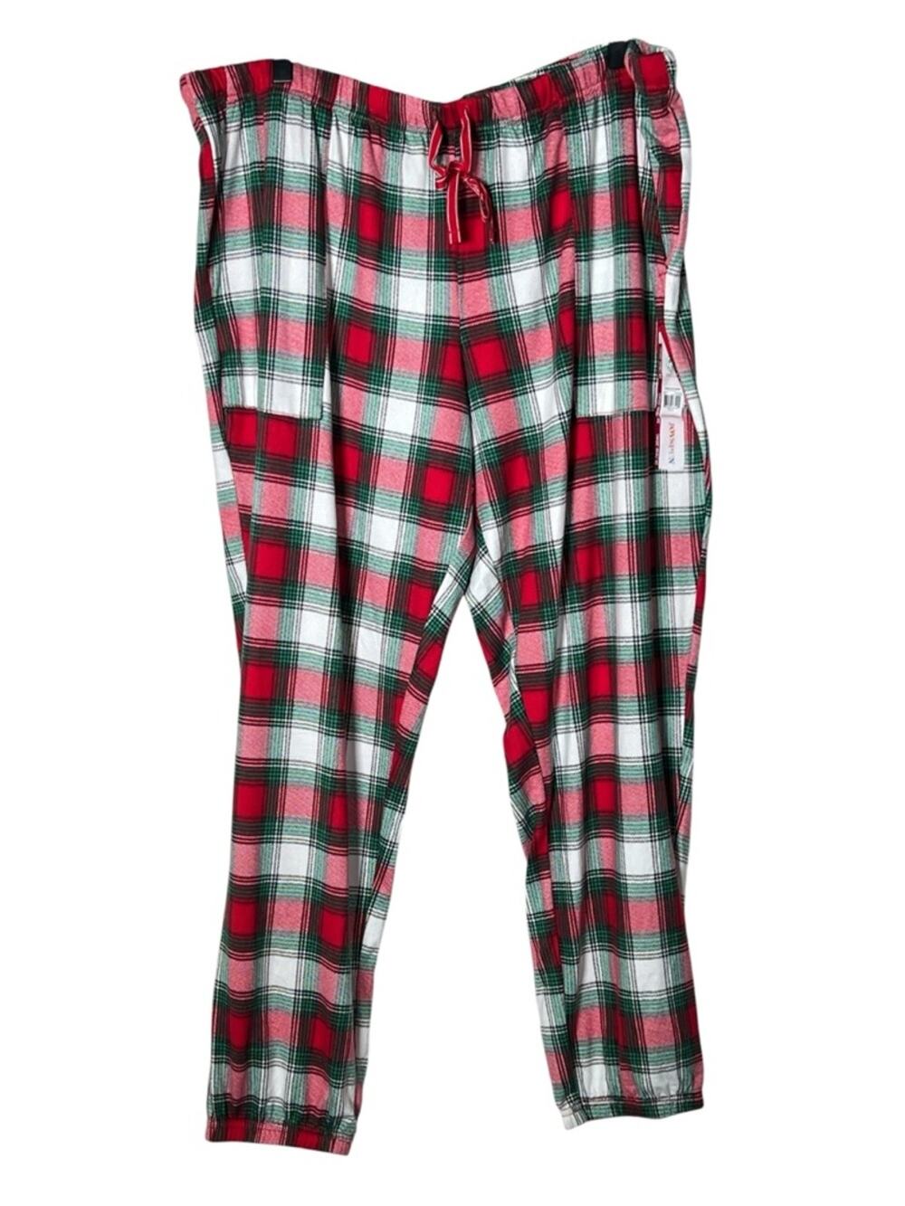 NWT Joyspun red and green plaid jogger style pajama bottoms pants size 2X B143